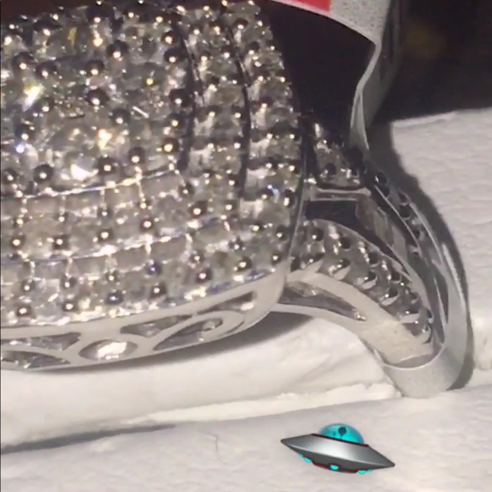 4 CTTW 7 sterling silver wedding diamond ring/brc